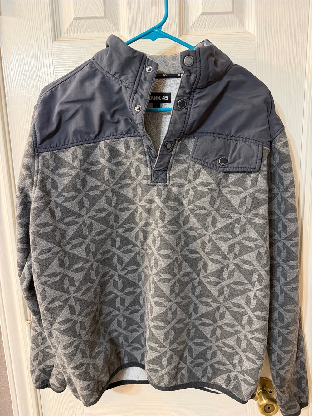 BootBarn Rank 45 Men’s Gray Patterned Pullover Jacket Size Small.